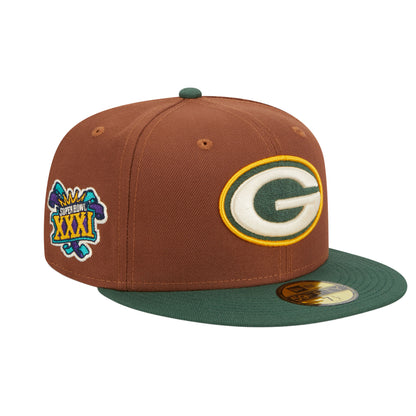 Green Bay Packers New Era 59FIFTY Cap Harvest Pack green
brown Side View