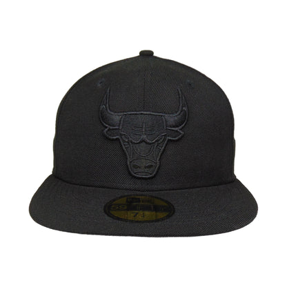 Chicago Bulls Custom New Era 59FIFTY Cap Blackout black Front View