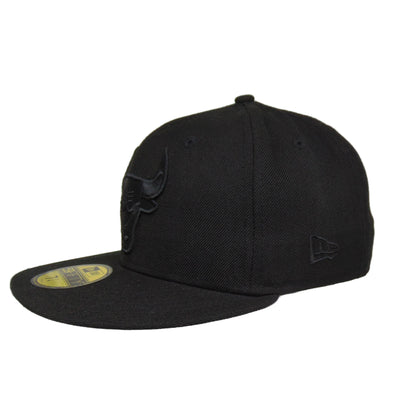 Chicago Bulls Custom New Era 59FIFTY Cap Blackout black Side View