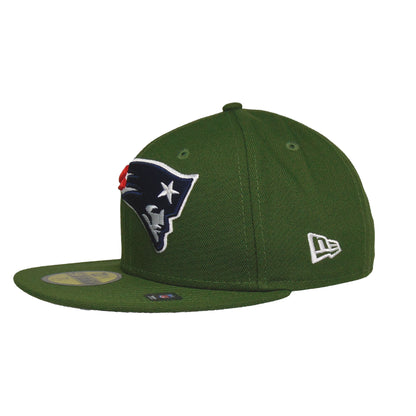 New England Patriots 59FIFTY New Era Cap Rifle Green SBXXIX olive Back View
