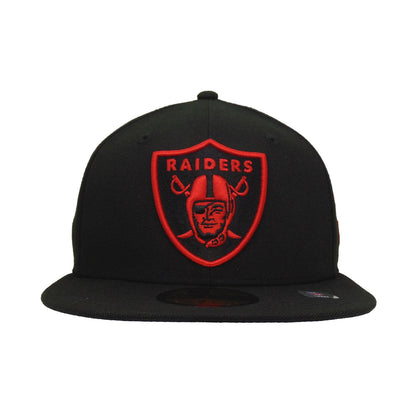 Las Vegas Raiders Custom New Era 59FIFTY Cap BRED black Front View