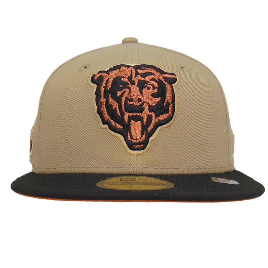Chicago Bears Custom New Era 59FIFTY Cap Beige Black