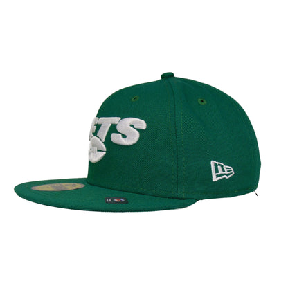 New York Jets Custom New Era 59FIFTY Cap vntg green green Side View