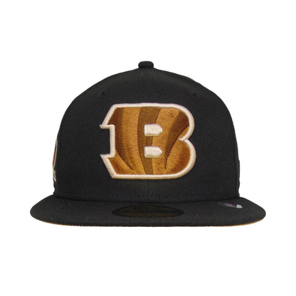 Cincinnati Bengals Custom New Era 59FIFTY Cap black 50th black Front View