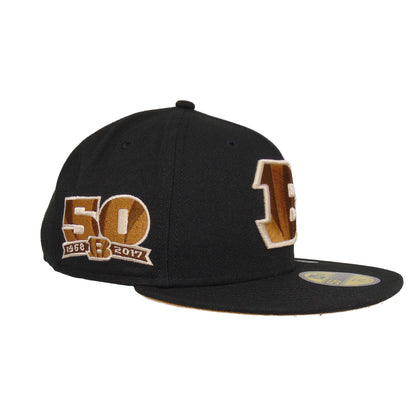 Cincinnati Bengals Custom New Era 59FIFTY Cap black 50th black Side View