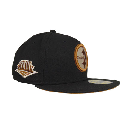Pittsburgh Steelers Custom New Era 59FIFTY Cap black SB43 black Side View