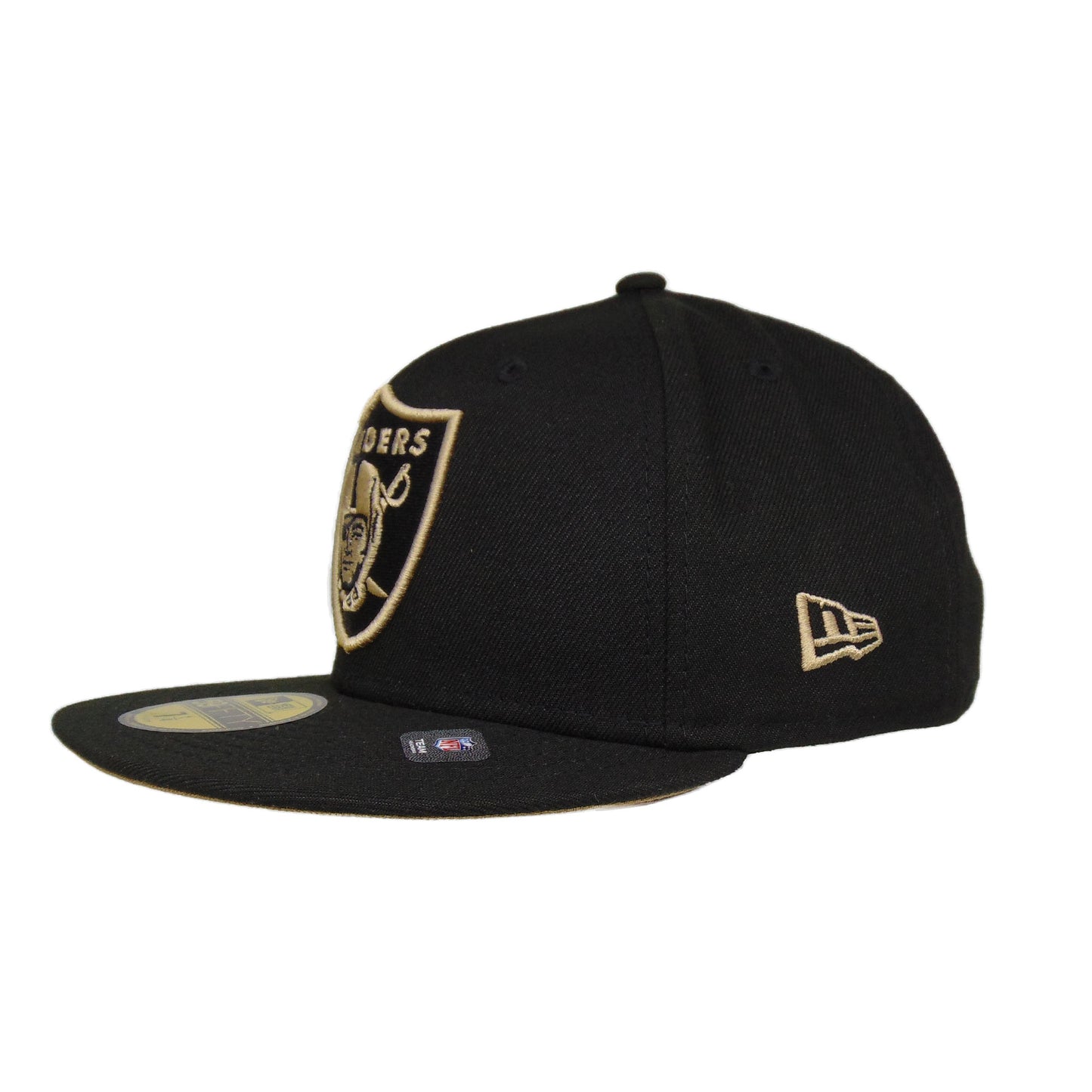 Las Vegas Raiders Custom New Era 59FIFTY Cap Black Khaki