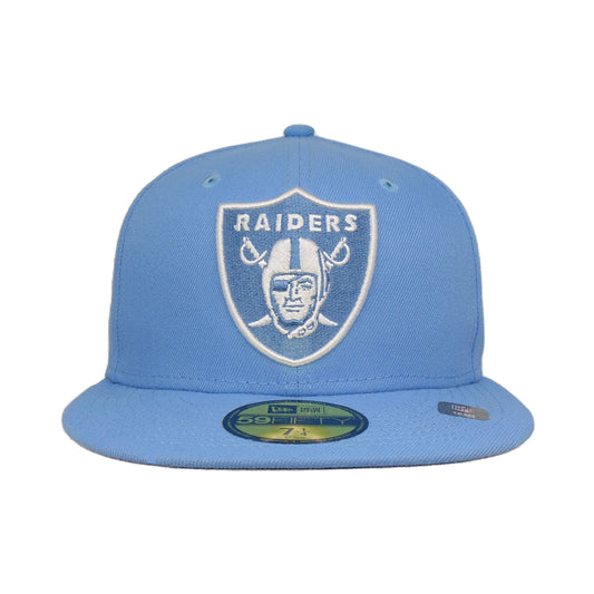 Las Vegas Raiders Custom New Era 59FIFTY Cap Birdseye Blue