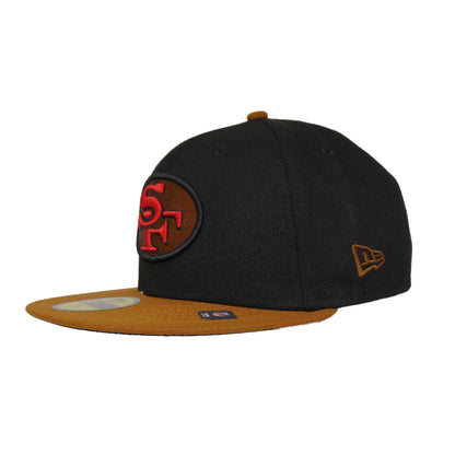 San Francisco 49ers Custom New Era 59FIFTY Cap black black 
peanut Back View