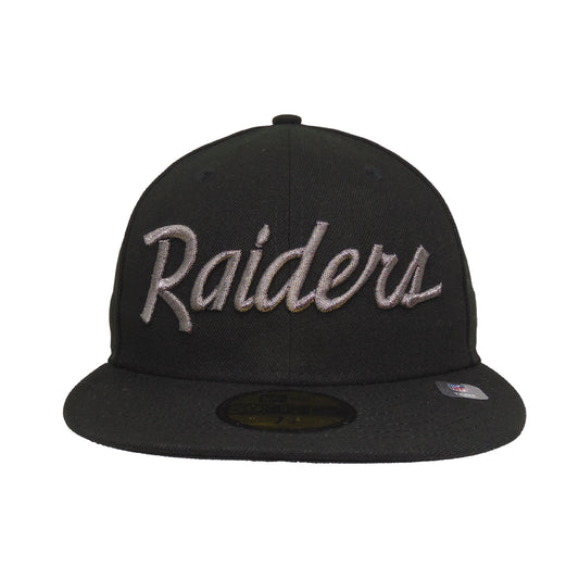 Las Vegas Raiders Custom New Era 59FIFTY Cap Black Pewter
