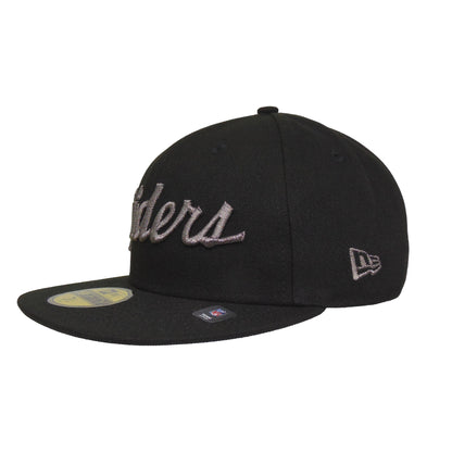 Las Vegas Raiders Custom New Era 59FIFTY Cap Black Pewter black Side View