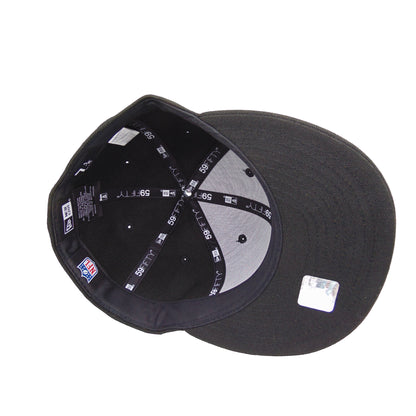 Las Vegas Raiders Custom New Era 59FIFTY Cap Black Pewter black Undervisor View