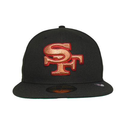 San Francisco 49ers Custom New Era 59FIFTY Cap black copper black Front View