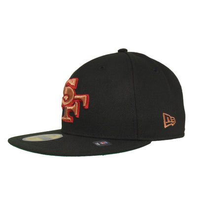 San Francisco 49ers Custom New Era 59FIFTY Cap black copper black Side View