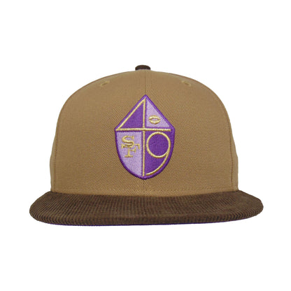 San Francisco 49ers Custom New Era 59FIFTY Cap khaki walnut khaki
brown Front View