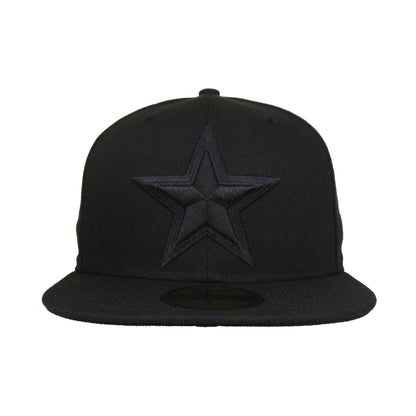 Dallas Cowboys Custom New Era 59FIFTY Cap blackout black Front View
