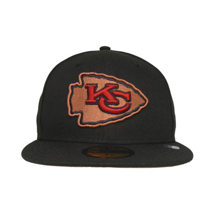 Kansas City Chiefs Custom New Era 59FIFTY Cap black copper black Front View