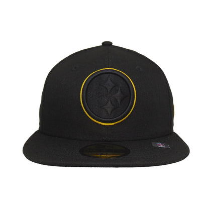 Pittsburgh Steelers Custom New Era 59FIFTY Cap Black Yellow black Front View