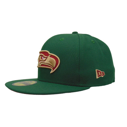 Seattle Seahawks Custom New Era 59FIFTY Cap dark Green green Side View