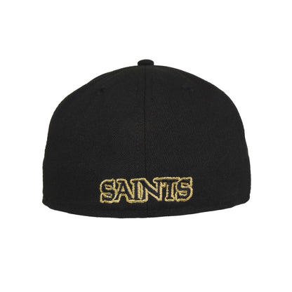 New Orleans Saints Custom New Era 59FIFTY Cap Black Gold black Back View