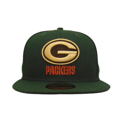 Green Bay Packers Custom New Era 59FIFTY Cap Seaweed Green dark green Front View