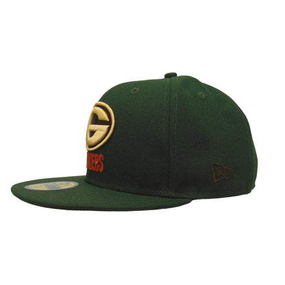 Green Bay Packers Custom New Era 59FIFTY Cap Seaweed Green dark green Side View