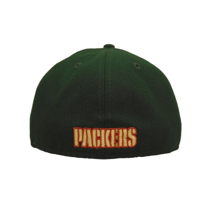 Green Bay Packers Custom New Era 59FIFTY Cap Seaweed Green dark green Back View