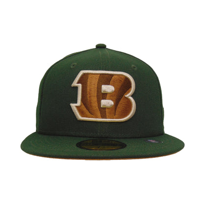 Cincinnati Bengals Custom New Era 59FIFTY Cap Seaweed dark green Front View