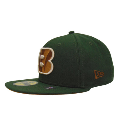 Cincinnati Bengals Custom New Era 59FIFTY Cap Seaweed dark green Side View
