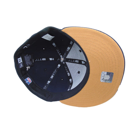 Detroit Lions Custom New Era 59FIFTY Cap Navy Copper navy Undervisor View