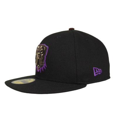 Cleveland Browns Custom New Era 59FIFTY Cap Black Dawg black 
brown Side View