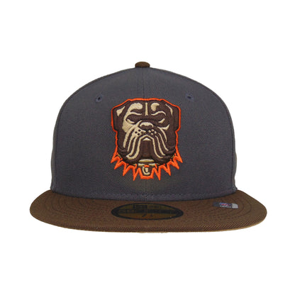 Cleveland Browns Custom New Era 59FIFTY Cap Anthrazit Dawg dark grey
brown Front View