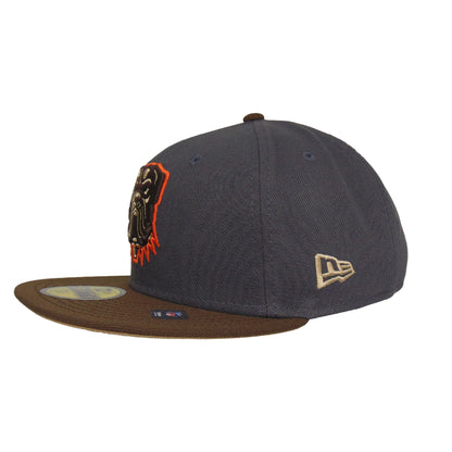 Cleveland Browns Custom New Era 59FIFTY Cap Anthrazit Dawg dark grey
brown Side View