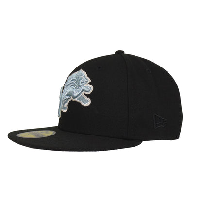 Detroit Lions Custom New Era 59FIFTY Cap black black Side View