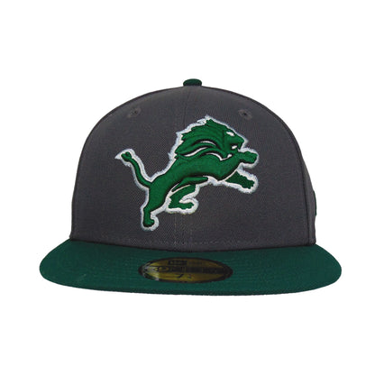 Detroit Lions Custom New Era 59FIFTY Cap Graphit Green dark grey
dark green Front View