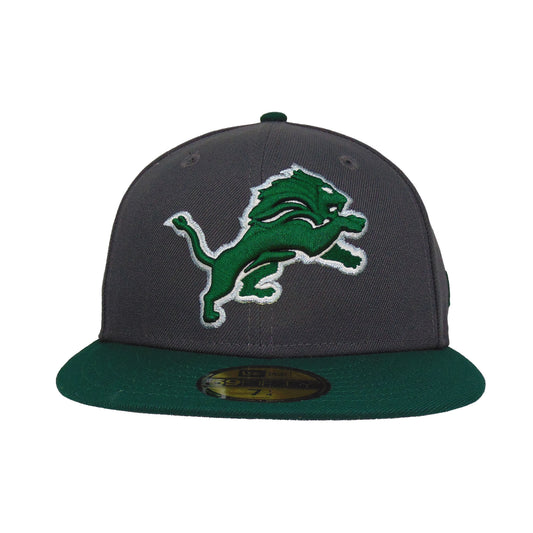 Detroit Lions Custom New Era 59FIFTY Cap Graphit Green