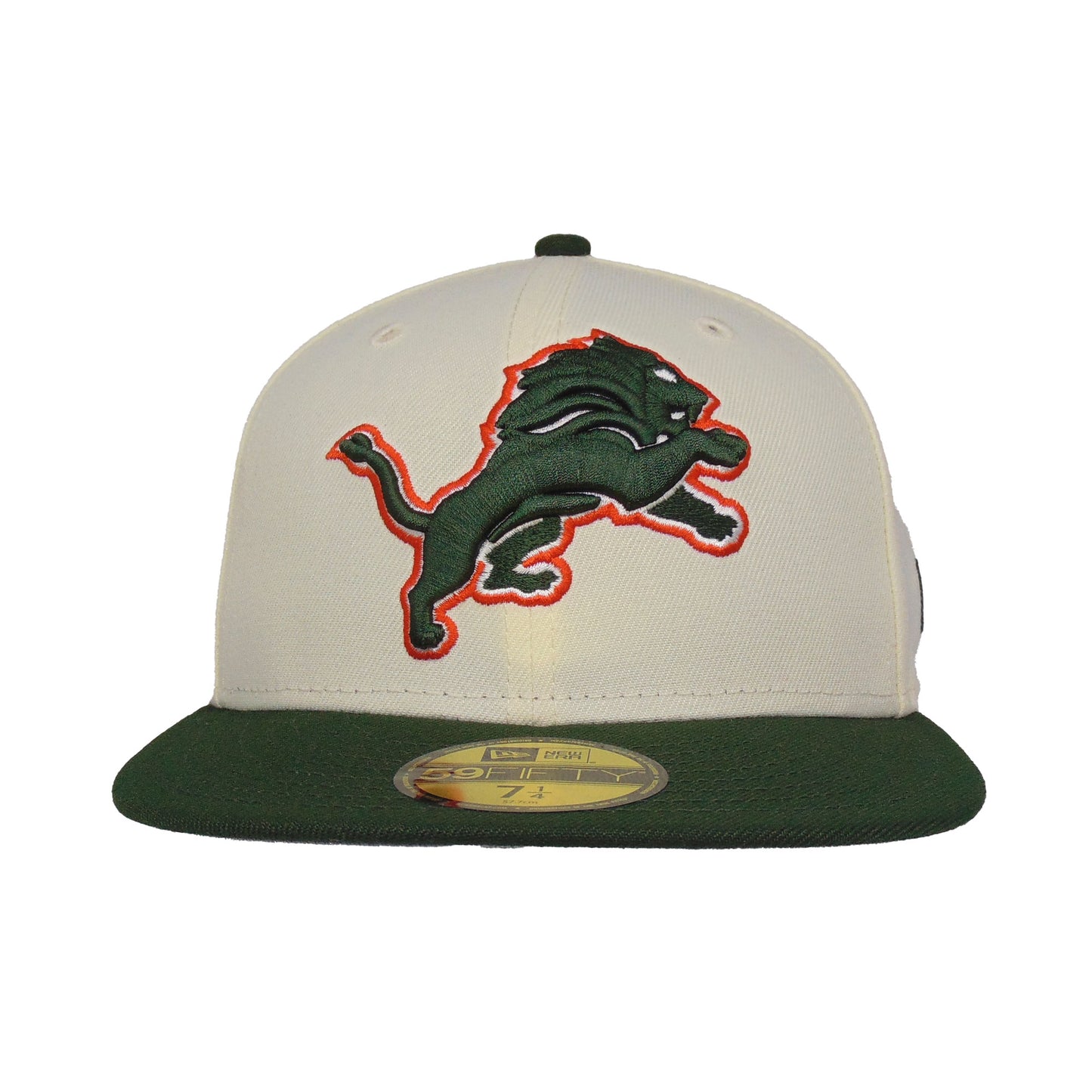 Detroit Lions Custom New Era 59FIFTY Cap Chrome Dk Green
