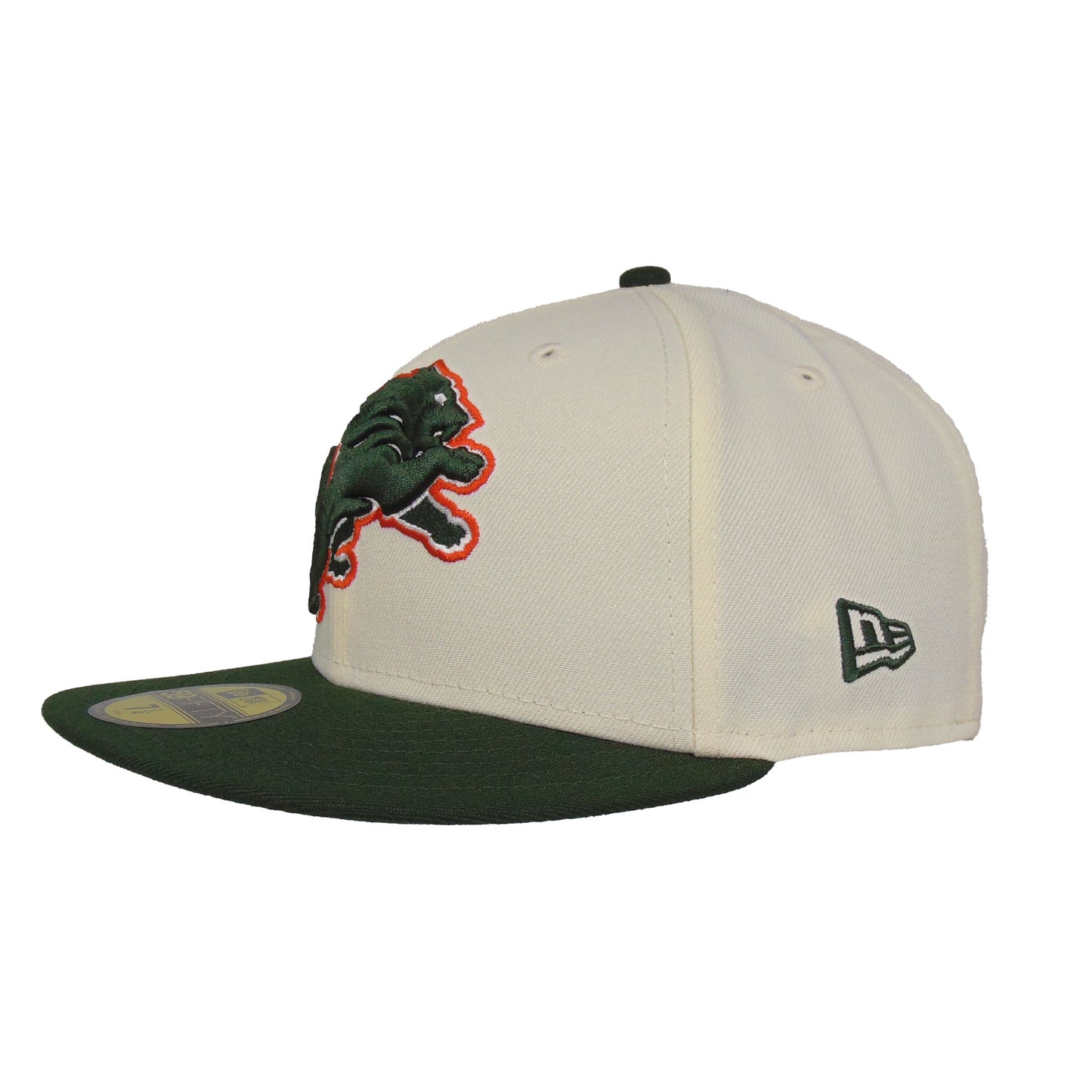 Detroit Lions Custom New Era 59FIFTY Cap Chrome Dk Green