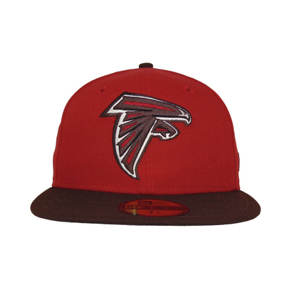 Atlanta Falcons Custom New Era 59FIFTY Cap Pinot Red dark red
brown Front View