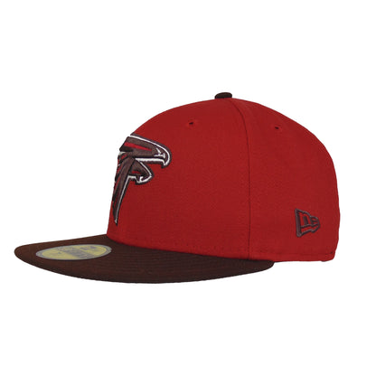 Atlanta Falcons Custom New Era 59FIFTY Cap Pinot Red dark red
brown Side View