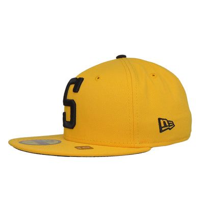 Pittsburgh Steelers Custom New Era 59FIFTY Cap Yellow Black yellow Side View