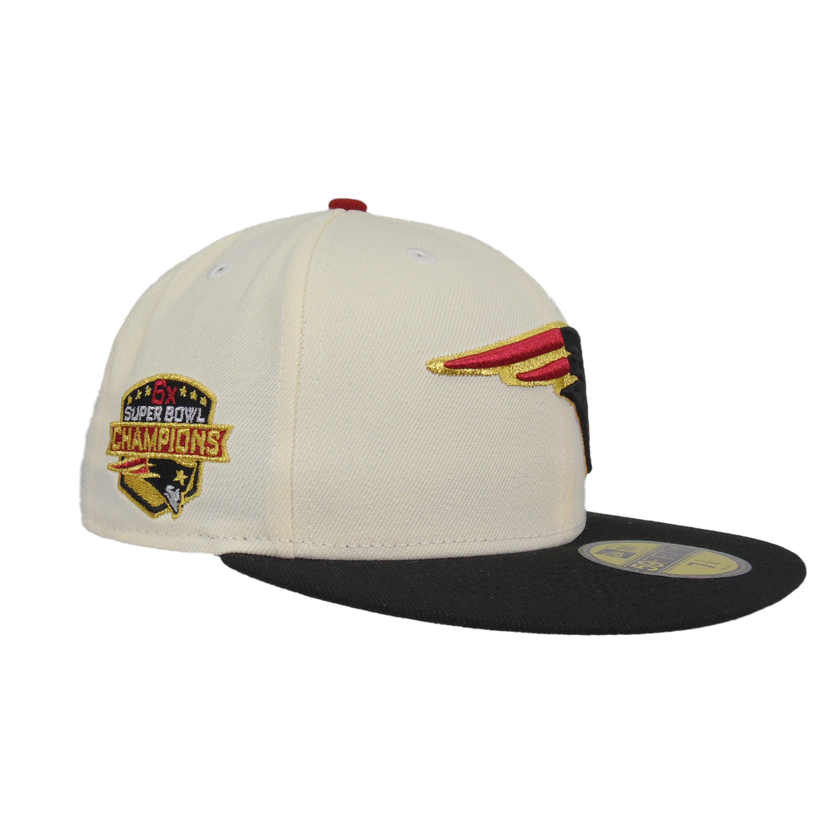 New England Patriots Custom 59FIFTY New Era Cap Chrome 6xSB
