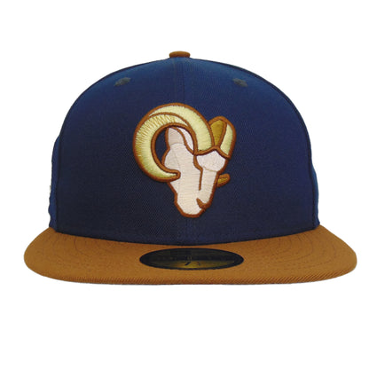 Los Angeles Rams Custom New Era 59FIFTY Cap Navy Toasted Peanut