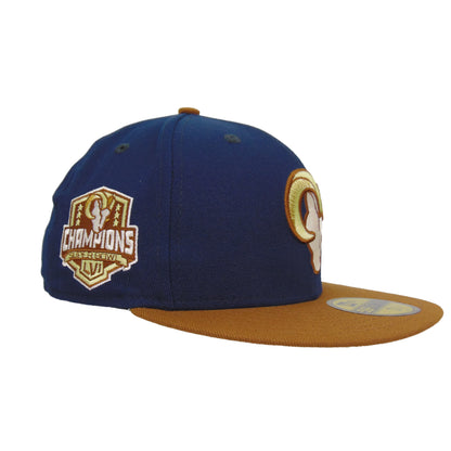 Los Angeles Rams Custom New Era 59FIFTY Cap Navy Toasted Peanut
