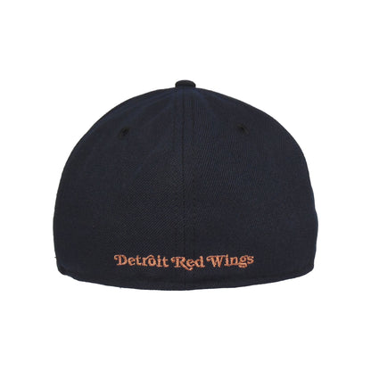 Detroit Redwings Custom New Era 59FIFTY Cap Navy Copper navy Back View