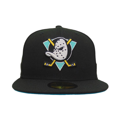 Anaheim Ducks Custom New Era 59FIFTY Cap Black black Front View