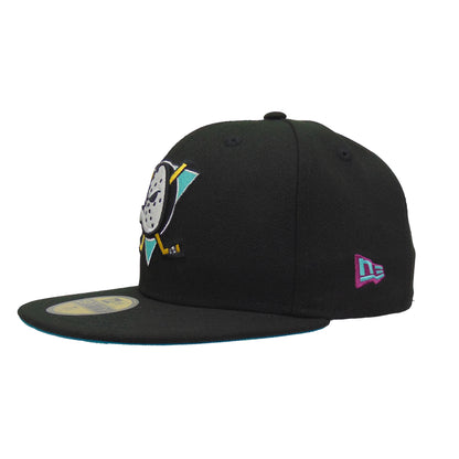 Anaheim Ducks Custom New Era 59FIFTY Cap Black black Side View