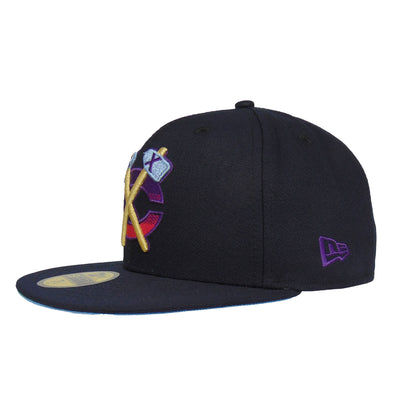 Chicago Blackhawks Custom New Era 59FIFTY Cap Navy navy Side View