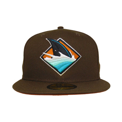 San Jose Sharks Custom New Era 59FIFTY Cap Walnut brown Front View