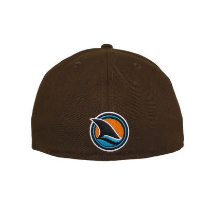 San Jose Sharks Custom New Era 59FIFTY Cap Walnut brown Back View